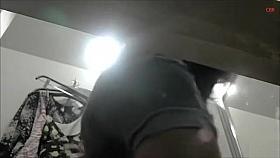 Thick booty girl in the changing cabin