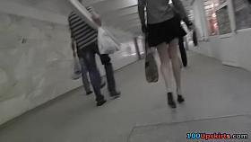 Fabulous upskirt on the stairs