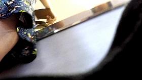 Upskirt while buying bread