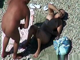 Nudist woman with hairy pussy