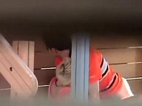 Peeping on two couples fucking nearby