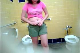 Latina girls get caught on spycam pissing really hard