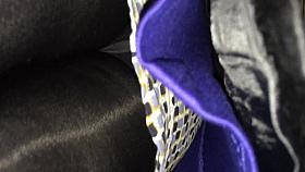 Business woman thick pantyhose upskirt