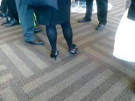 Candid Dipping Shoeplay Feet in Black Tights Nylons