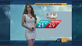 Fantastic lady delivers the weather report in a tight dress