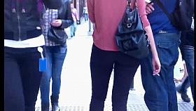 a redhead MILF in the street