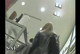 Sensual hot floozie caught on an upskirt spy cam video