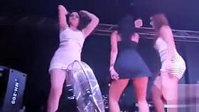 Tempting girls shaking their bums with the rhythm