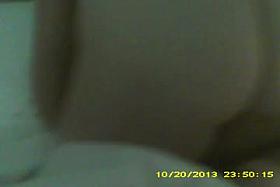 Chubby nude wife bends over to make bed