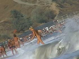 Beach voyeur nudity featuring sexy nude people