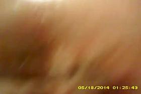 Spreading to show asshole, wiping her furry pussy