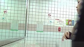 Asian pee in squat toilet
