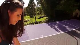 Sporty girlfriend assfucked doggystyle by bf