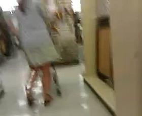 Upskirt of a super cute teen with a thong (Part 2)