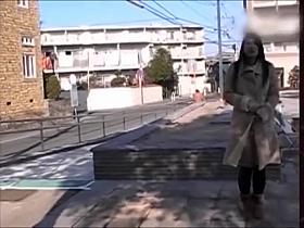 Kinky Asian flasher exposing her body everywhere around the city