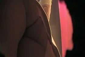 Spy cam ventures up the yellow skirt road to find a bare ass