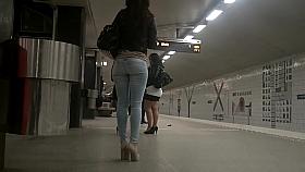 Sexy Spy Cam Ass in Jeans at Railway
