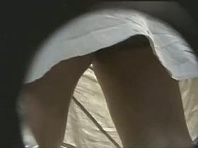 Milf public up skirt in a shoe store with a very hot babe