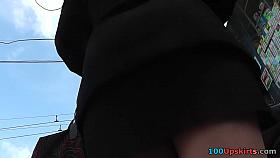 Great upskirts of non-professional legs and gazoo