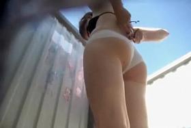 Nice secretive look on a perky ass