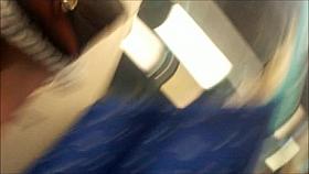 Upskirt on train, slowmo cute bottom
