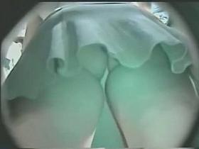 Hidden street cam caught wind blowing up skirt on hot babe