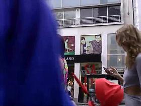 Desirable girl's nipples are poking out