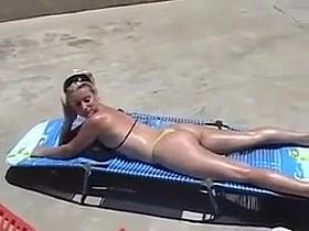 Hot Awesome Blonde Wife Outdoor Getting a Load of Cumshot