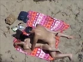 Stripped Beach - Blonde Fuck with Voyeurs watching