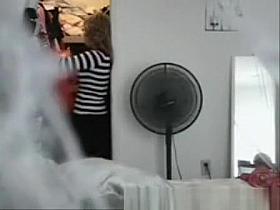 Hot girl changing clothes at home