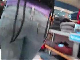 Tight 23 yo teen shopping