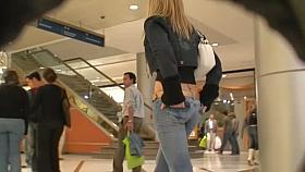 horny long haired long legs street candid in looking for her boyfriend