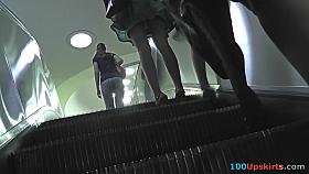 Upskirt vid of redhead girl's beautiful skinny ass