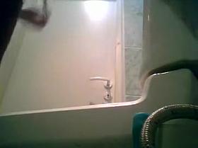 Skinny beauty in a skirt pees in spycam video