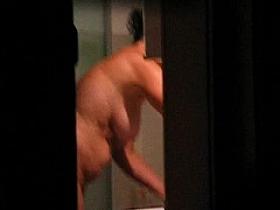Voyeur - Trough window-Chubby woman caught