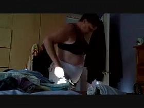 Catching my BBW mature wife on hidden cam in the bedroom