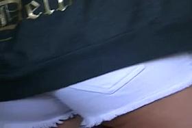 Nice college student in short shorts