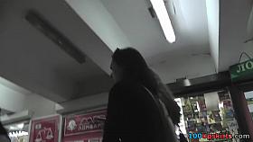 Gorgeous young peach filmed in outdoor upskirt scene