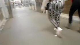 Ebony girl in tight leggings