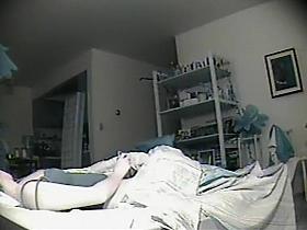 Insatiable girl spied while masturbating