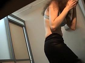 Confident girl spied as she prepares