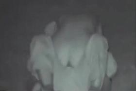 Xray cam. Couple caught having fun in public park
