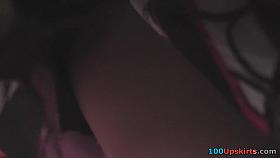 Skilled voyeur films upskirt clip with nice bubble butt