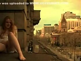 Hot Girl is so Horny so She Masturbates on the Balcony