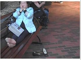 Candid Mature Asian Nylon feet