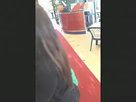 Busty chick orders a drink