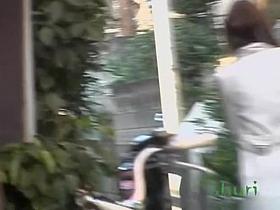 Her ass got out of the panties during skirt sharking