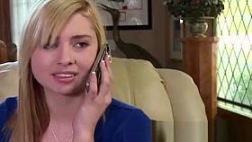 Blond voyeur walks in on blowjob and joins in sucking