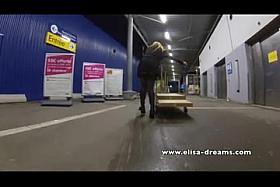 No panties and upskirt in Ikea