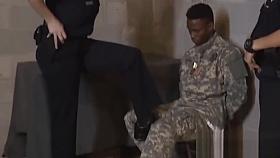 UNIFORMED FUGITIVE sucked by HORNY white females